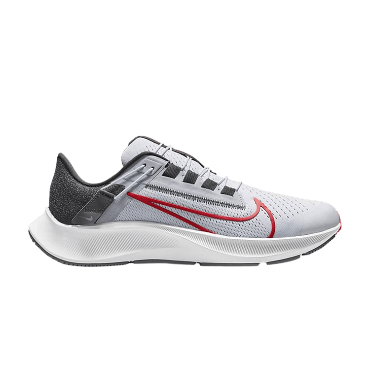 Nike Air Zoom Pegasus 38 FlyEase 'Pure Platinum Chile Red' — Pure Platinum/Wolf Grey/Iron Grey/Chile Red