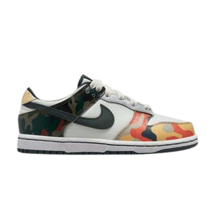 Nike Dunk Low SE PS 'Sail Multi-Camo' — Sail/Vintage Green/Total Orange/White
