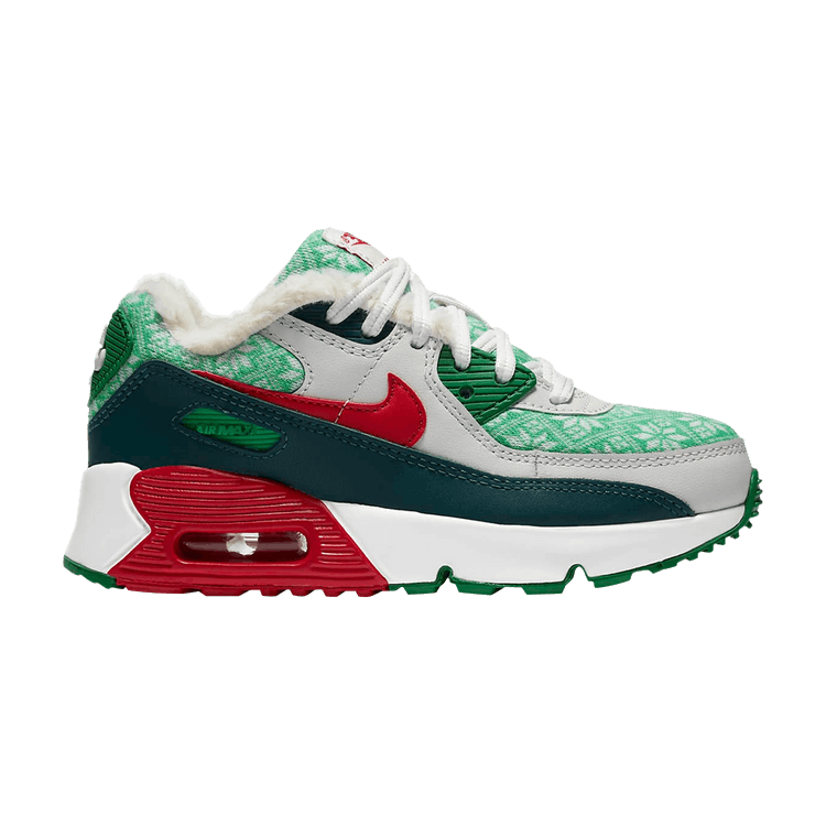 Nike Air Max 90 PS 'Christmas Sweater' — White/Dark Atomic Teal/Lucky Green/University Red