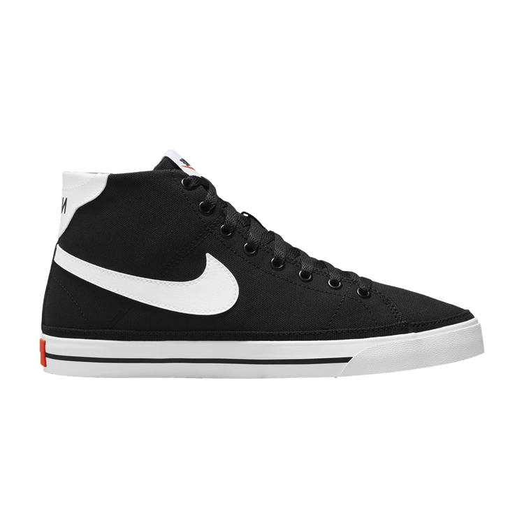 Nike Wmns Court Legacy Canvas Mid 'Black White' — Black/White/Team Orange