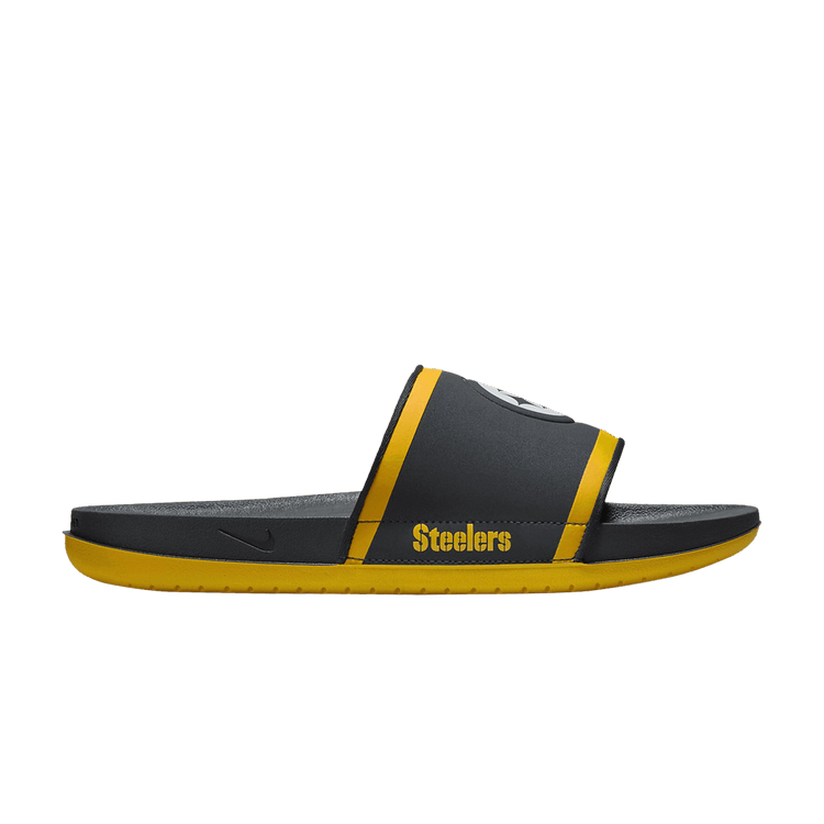 Nike NFL x Offcourt Slide 'Pittsburgh Steelers' — Anthracite/University Gold/White