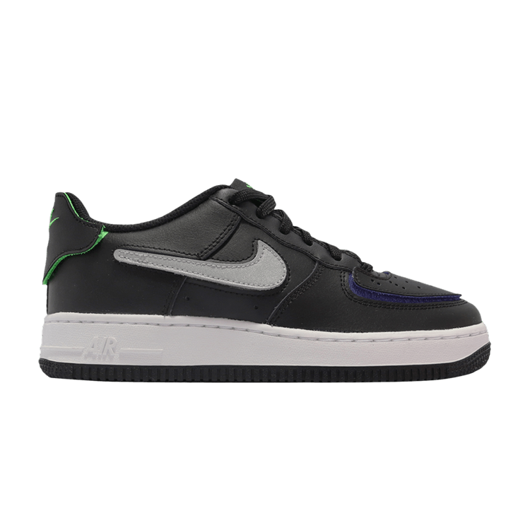 Nike Air Force 1/1 GS 'AF1 Mix - Black' — Black/Lapis/Magic Ember/Metal Silver