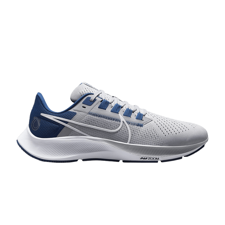 Nike NFL x Air Zoom Pegasus 38 'Indianapolis Colts' — Wolf Grey/Gym Blue/Black/White