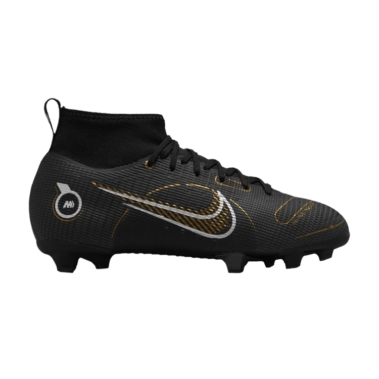 Nike Mercurial Superfly 8 Pro FG GS 'Black Cave Stone' — Black/Metallic Silver/Cave Stone/Metallic Gold