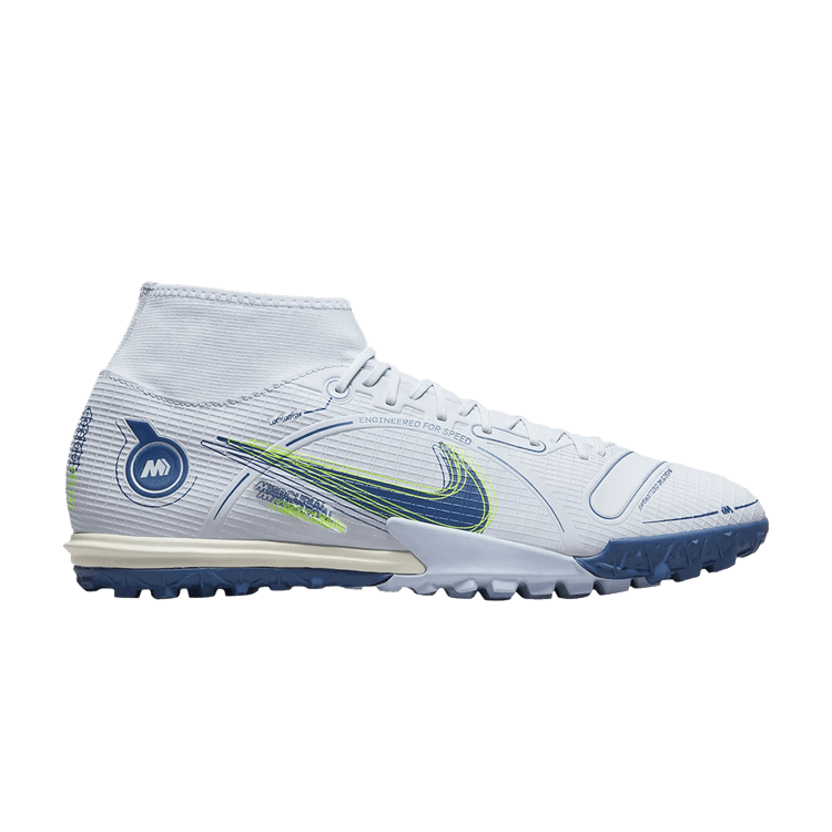 Nike Mercurial Superfly 8 Academy TF 'Grey Light Marine' — Football Grey/Light Marine/Volt/Dark Marina Blue