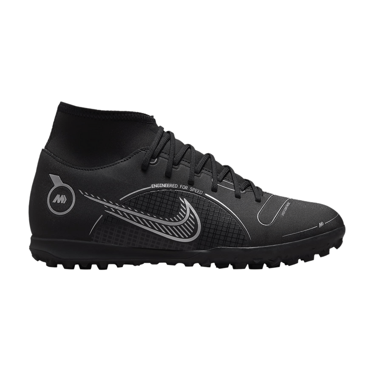 Nike Mercurial Superfly 8 Club TF 'Black Metallic Silver' — Black/Medium Ash/Metallic Silver