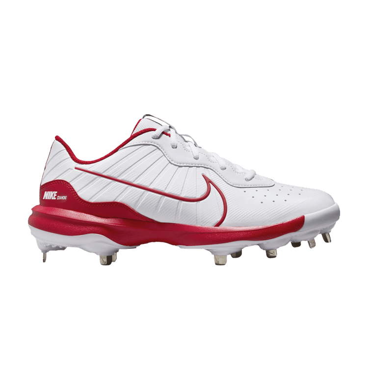 Nike Alpha Huarache Varsity 4 Low 'White University Red' — White/Pure Platinum/University Red