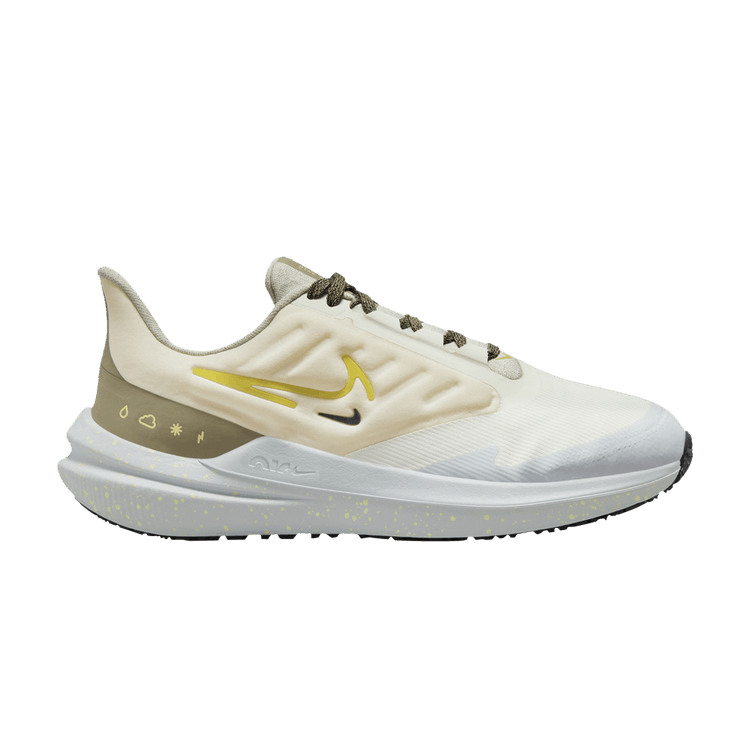 Nike Wmns Air Winflo 9 Shield 'Pale Ivory High Voltage' — Pale Ivory/Neutral Olive/Sea Glass/High Voltage