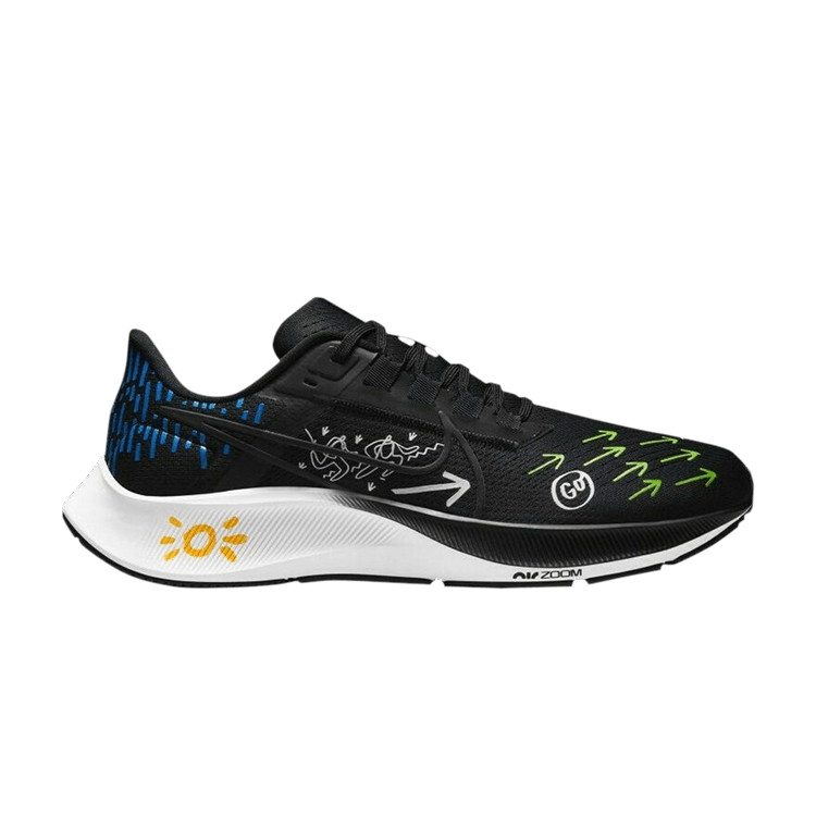 Joy Yamusangie x Nike Air Zoom Pegasus 38 'Running Thoughts - Black' — White/Action Green/Hyper Royal