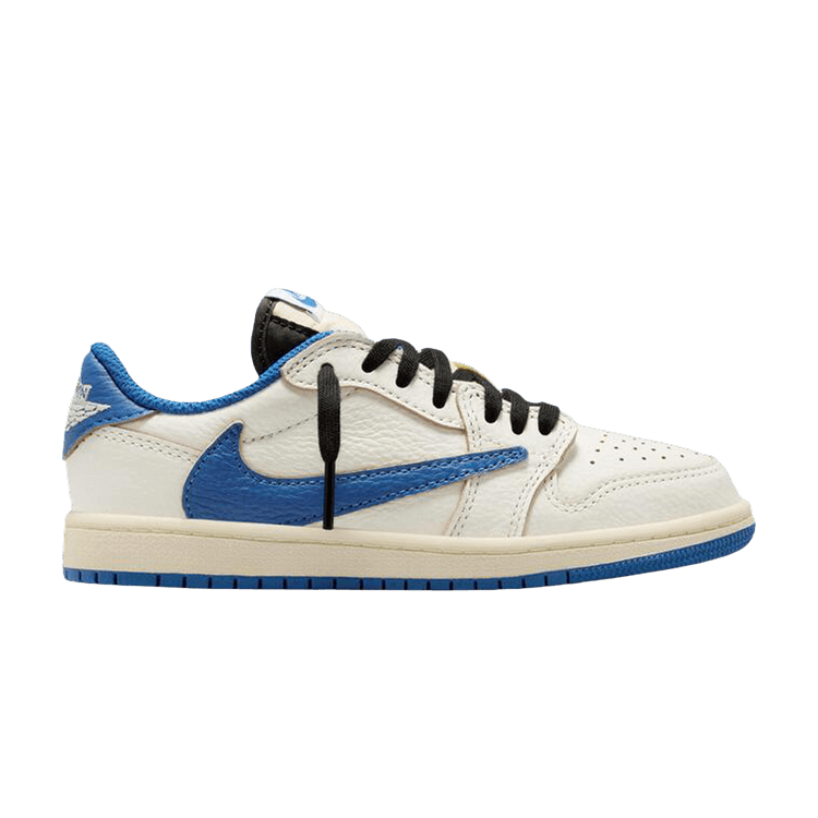 Fragment Design x Travis Scott x Air Jordan 1 Retro Low OG SP PS 'Sail Military Blue' — Sail/Black/Muslin/Military Blue