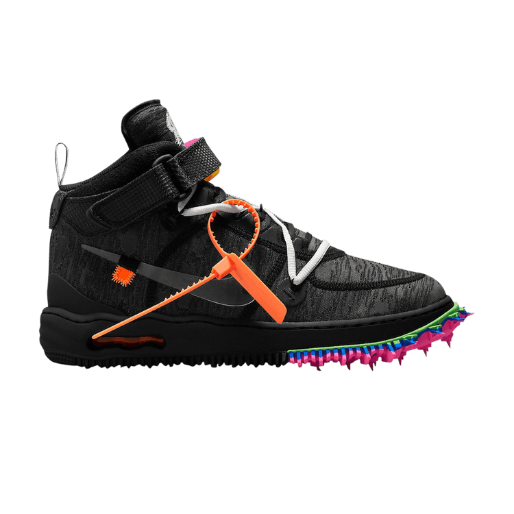 Off-White x Nike Air Force 1 Mid 'Black' — Black/Clear/Black