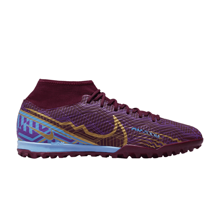 Kylian Mbappé x Nike Zoom Mercurial Superfly 9 Academy TF 'Dark Beetroot' — Dark Beetroot/University Blue/Vivid Purple/Metallic Vivid Gold