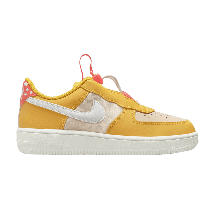 Nike Force 1 Toggle SE PS 'Mushroom' — Yellow Ochre/Pearl White/Bright Crimson/Summit White