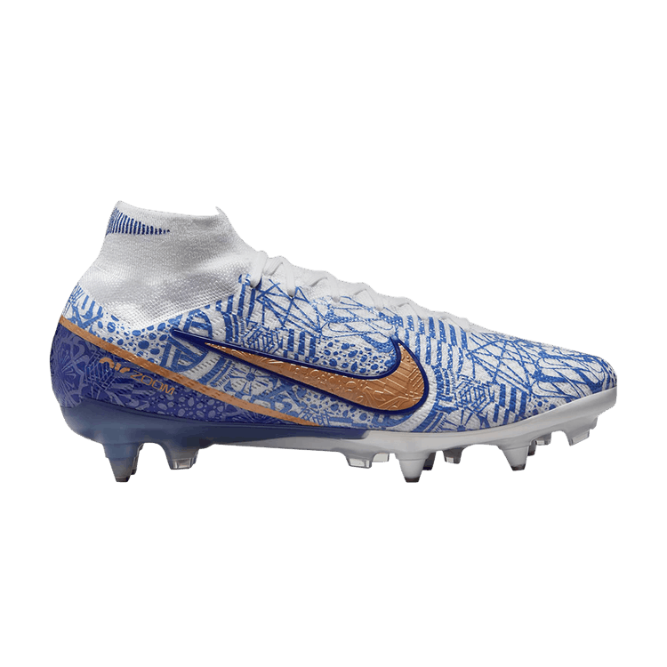 Nike Zoom Mercurial Superfly 9 Elite CR7 SG Pro AC 'Azulejo' — White/Concord/Medium Blue/Metallic Copper