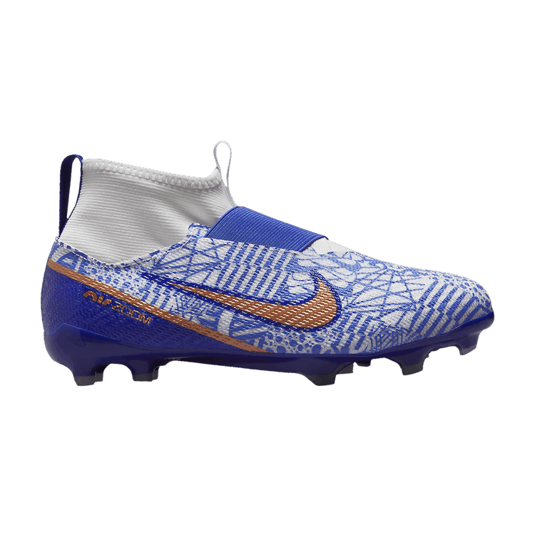 Nike Zoom Mercurial Superfly 9 Pro CR7 FG GS 'Azulejo' — White/Concord/Medium Blue/Metallic Copper