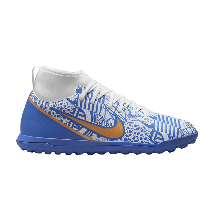 Nike Zoom Mercurial Superfly 9 Academy CR7 TF GS 'Azulejo' — White/Concord/Medium Blue/Metallic Copper