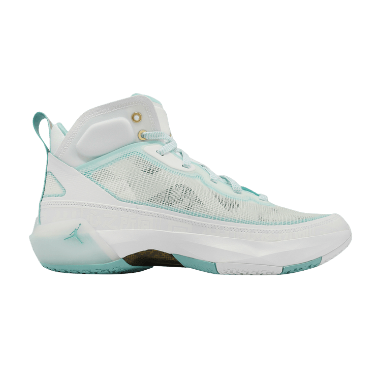 Guo Ailun x Air Jordan 37 PF 'White Island Green' — White/Metallic Gold/Island Green/Black