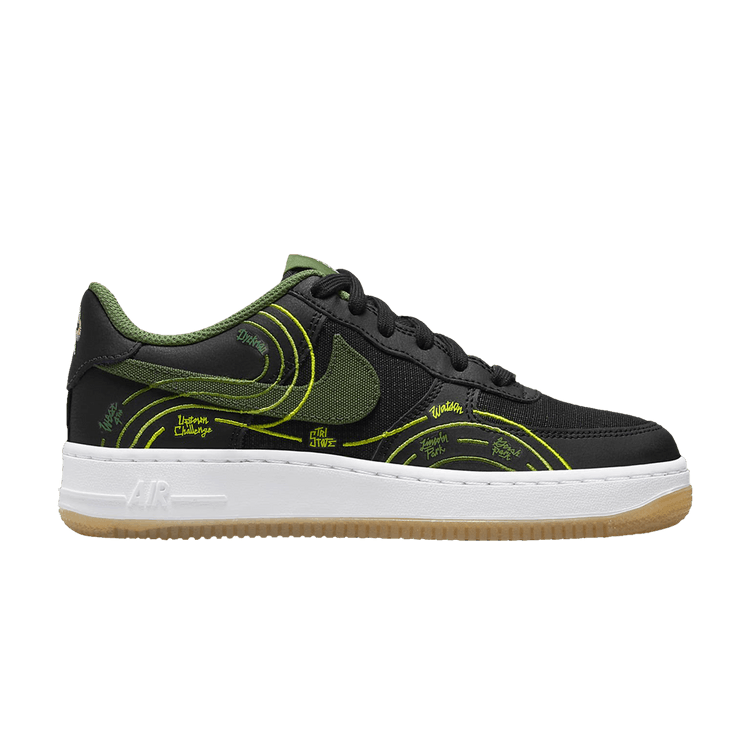 Nike Air Force 1 LV8 GS 'NY vs. NY' — Black/Treeline/White/Carbon Green