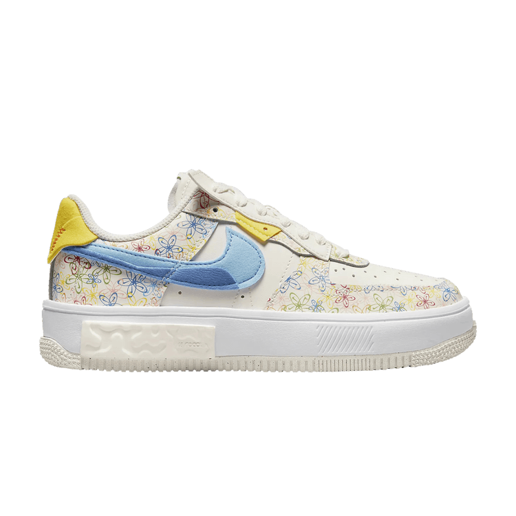 Nike Wmns Air Force 1 Fontanka 'Flowers' — Sail/Vivid Sulphur/Game Royal/University Blue