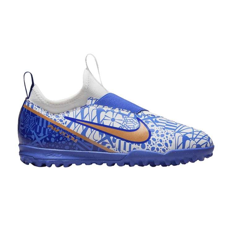 Nike Zoom Mercurial Vapor 15 Academy CR7 TF GS 'Azulejo' — White/Concord/Medium Blue/Metallic Copper