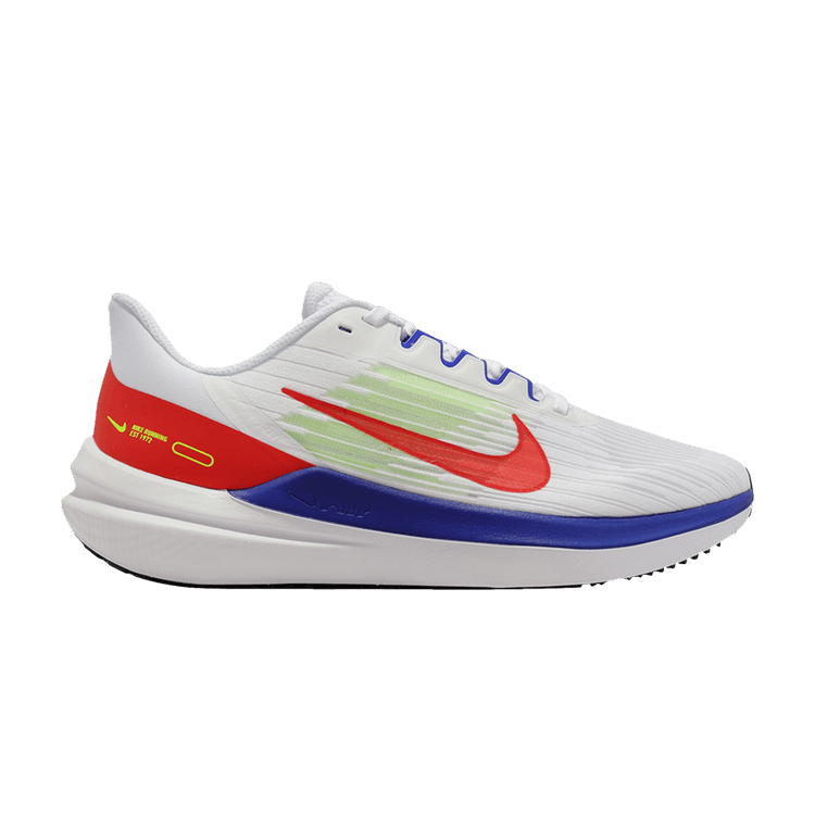 Nike Air Winflo 9 'White Racer Blue Crimson' — White/Bright Crimson/Racer Blue/Volt/Black