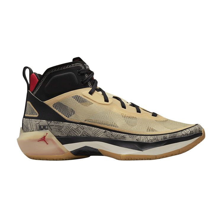 Jayson Tatum x Air Jordan 37 PF 'Tattoo' — Pale Vanilla/Black/Pale Ivory/University Red