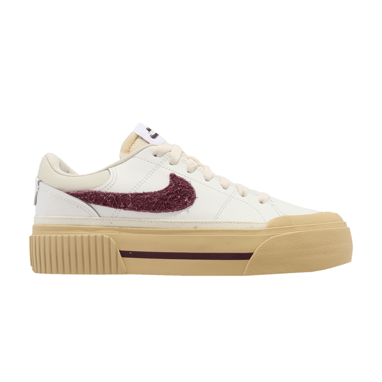 Nike Wmns Court Legacy Lift 'Sail Dark Beetroot' — Sail/Sesame/Coconut Milk/Dark Beetroot