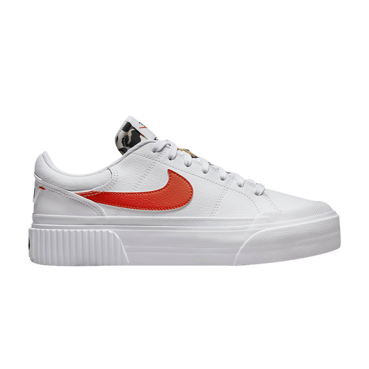 Nike Wmns Court Legacy Lift 'White Leopard' — White/Rattan/Black/Team Orange