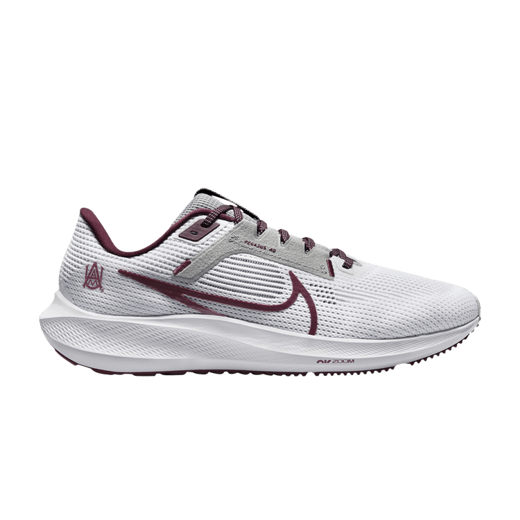Nike Air Zoom Pegasus 40 'Alabama A&M' — White/Deep Cardinal/Black