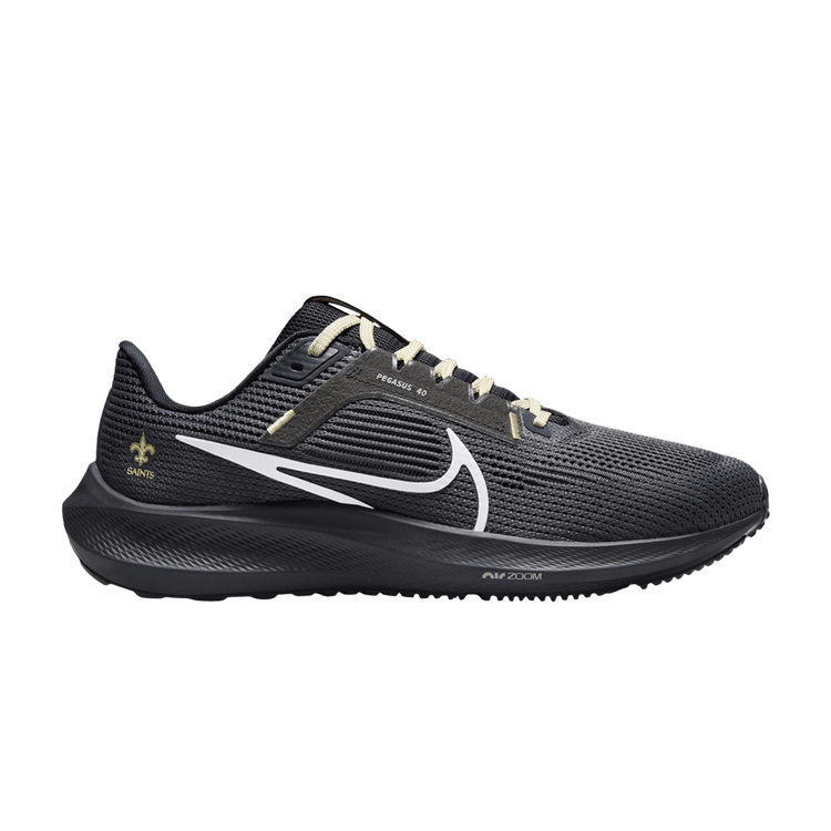 NFL x Nike Air Zoom Pegasus 40 'New Orleans Saints' — Anthracite/Black/Team Gold/White