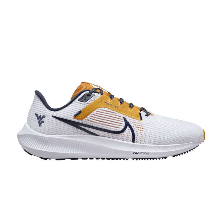 Nike Air Zoom Pegasus 40 'West Virginia' — White/University Gold/College Navy