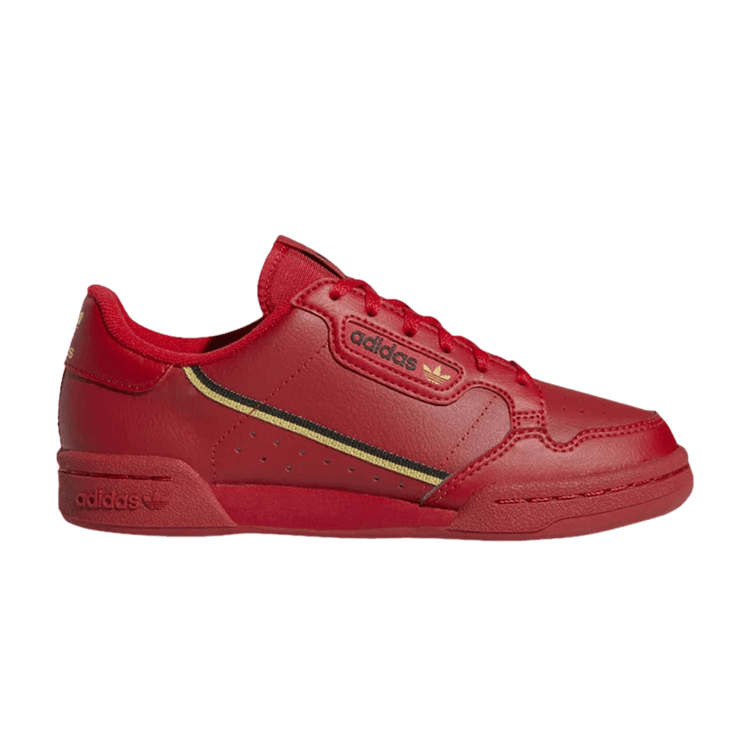 Adidas Continental 80 J 'Scarlet' — Scarlet/Gold Metallic/Core Black