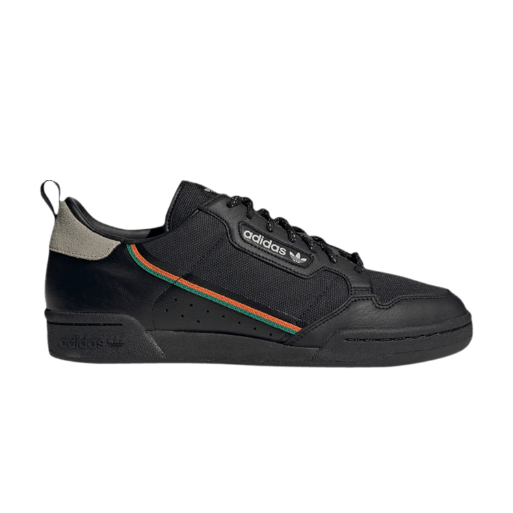 Adidas Continental 80 'Black Sesame' — Core Black/Orange/Sesame
