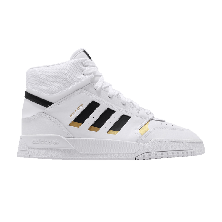 Adidas Drop Step 'Gold Metallic' — Footwear White/Core Black/Gold Metallic