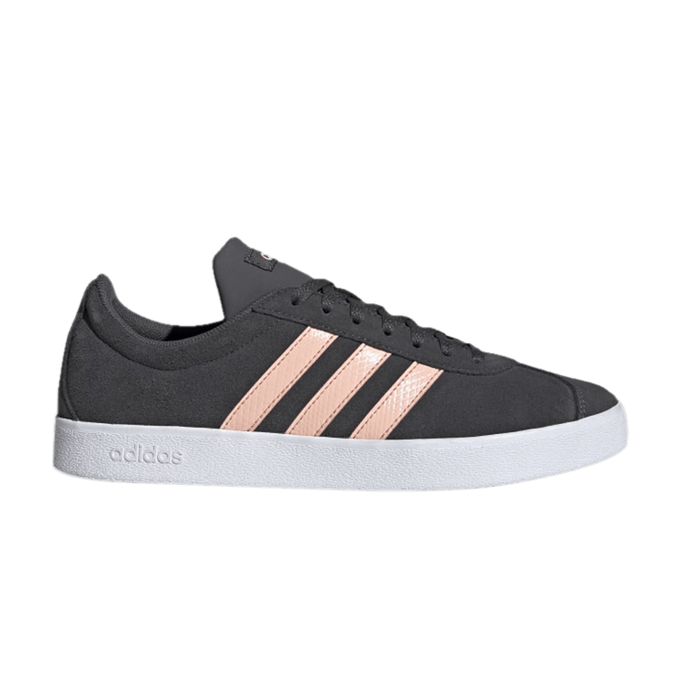 Adidas Wmns VL Court 2.0 'Grey Glow Pink' — Grey/Glow Pink/Cloud White