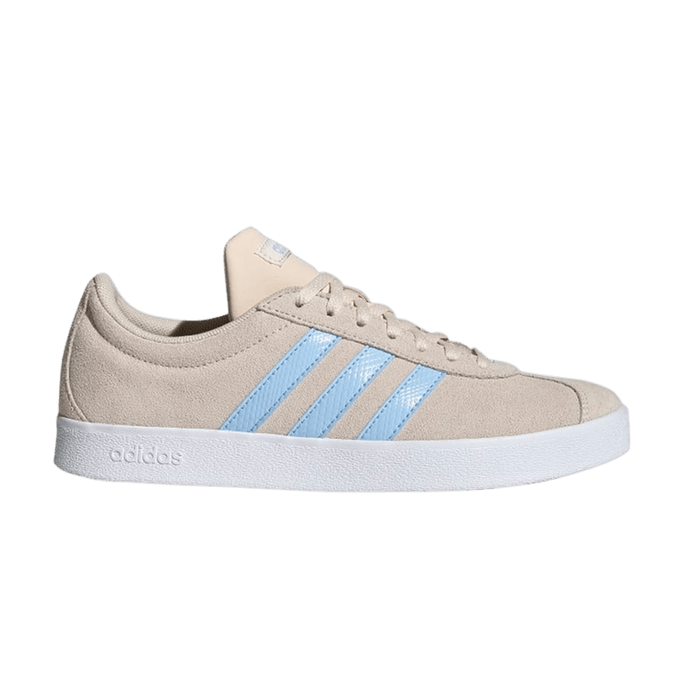 Adidas Wmns VL Court 2.0 'Linen Glow Blue' — Linen/Glow Blue/Cloud White