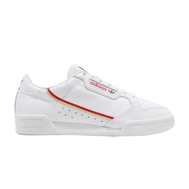 Adidas Wmns Continental 80 'Footwear White' — Footwear White/Active Red/Gold Metallic