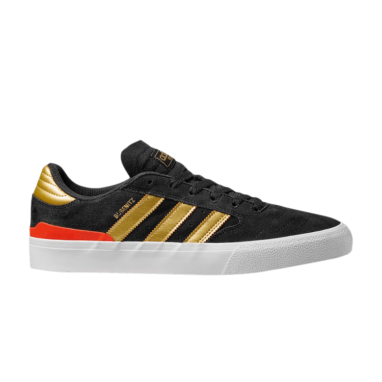 Adidas Busenitz Vulc II 'Gold Metallic' — Black/Gold Metallic/Solar Red