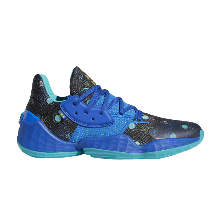 Adidas Harden Vol. 4 'Glow Blue' — Glow Blue/Royal Blue/Gold Metallic