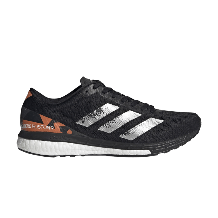 Adidas Adizero Boston 9 'Black Signal Orange' — Core Black/Silver Metallic/Signal Orange