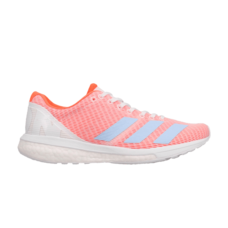 Adidas Wmns Adizero Boston 8 'Solar Orange' — Cloud White/Glow Blue/Solar Orange