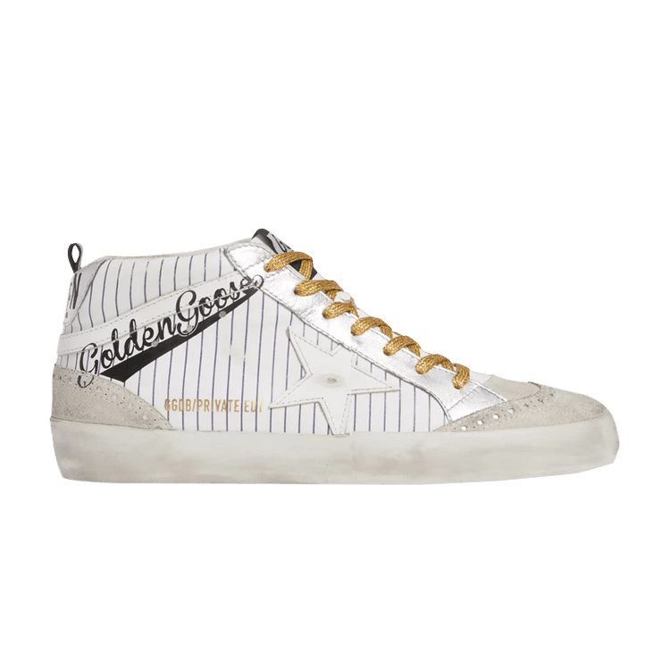 Golden Goose Wmns Mid Star 'Baseball Logo - White' — White/Gold