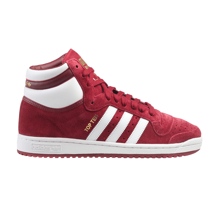 Adidas Top Ten Hi 'Collegiate Burgundy' — Collegiate Burgundy/Footwear White/Collegiate Burgundy