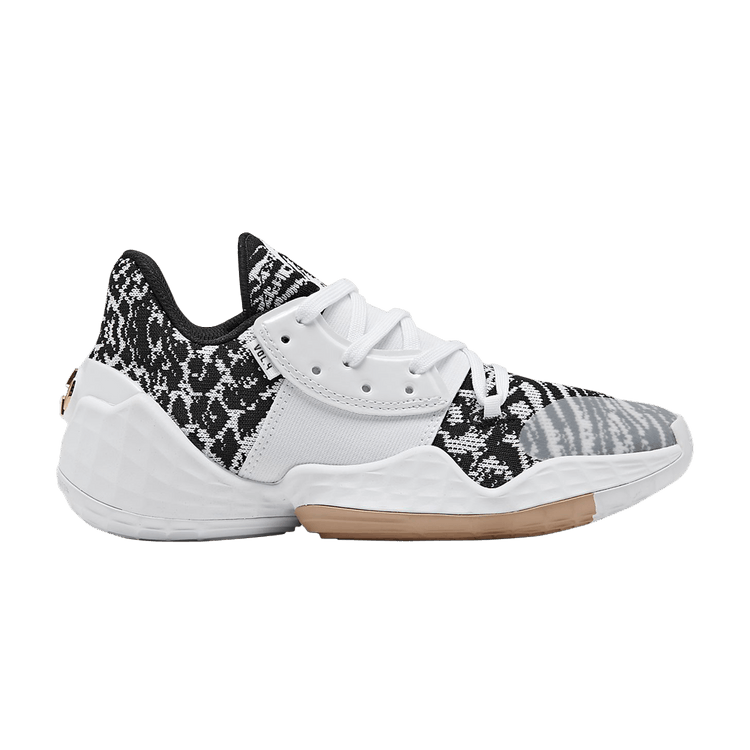 Adidas Harden Vol. 4 Big Kids 'Cookies n Cream' — White/Black/Pale Nude