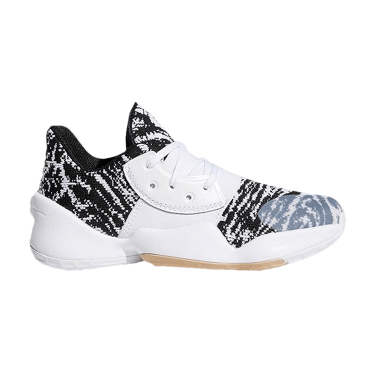 Adidas Harden Vol. 4 Little Kids 'Cookies n Cream' — White/Black/Pale Nude