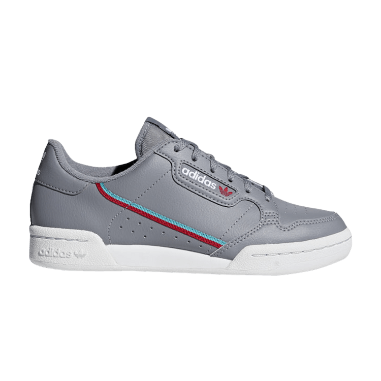 Adidas Continental 80 J 'Grey' — Grey Three/Hi-Res Aqua/Scarlet