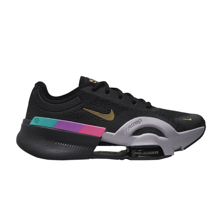 Nike Wmns Air Zoom SuperRep 4 Next Nature Premium 'Black Fireberry Gold' — Black/Pewter/Metallic Gold