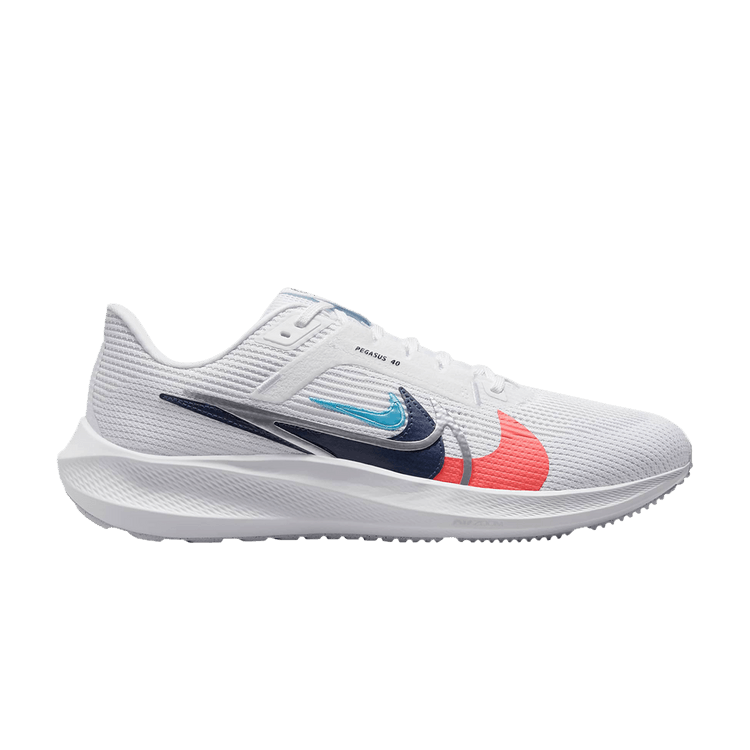 Nike Air Zoom Pegasus 40 Premium 'Quadruple Swoosh - White Multi-Color' — White/Football Grey/Bright Mandarin/Multi-Color