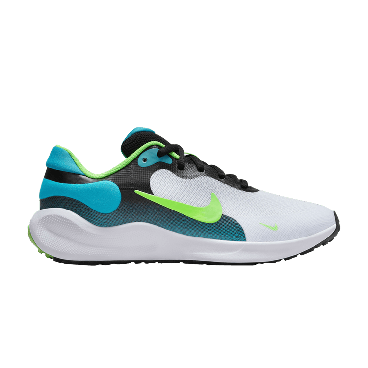 Nike Revolution 7 GS 'Black Aquamarine Green' — Black/Football Grey/Aquamarine/Green Strike