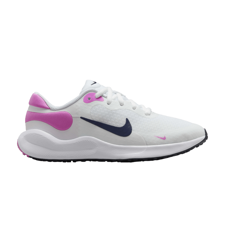 Nike Revolution 7 GS 'White Playful Pink Navy' — White/Playful Pink/Midnight Navy